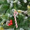 Pack Of 24 Candy Cane Tree Decorations Red White Glitter 13cm -Halloween Supply Store XS7467 LS 1 opt