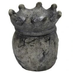 Light Up Skull Crown Candy Holder Halloween Decoration Grey 24cm -Halloween Supply Store XS7492 4 opt