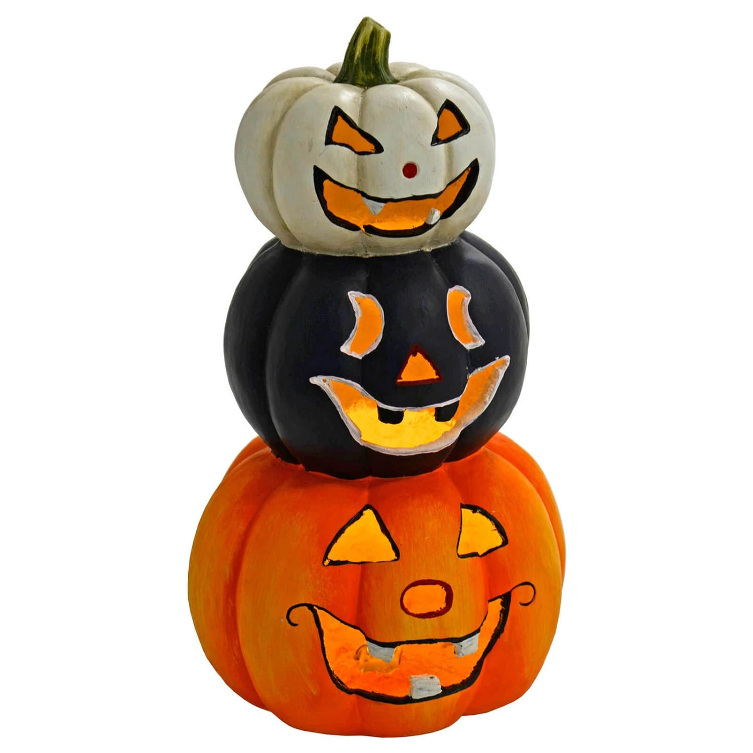 LED Pumpkin Lantern Stack Trio Halloween Decoration 60cm 4 LED Pumpkin Lantern Stack Trio Halloween Decoration 60cm - Image 2