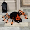 Light Up Spider With Hat Decoration Black Tinsel Orange LED 50cm -Halloween Supply Store XS7532 LS 1 opt
