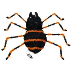 Large Light Up Spider Decoration Black Tinsel Orange LED 90cm 11 Large Light Up Spider Decoration Black Tinsel Orange LED 90cm -Halloween Supply Store XS7533 4 opt