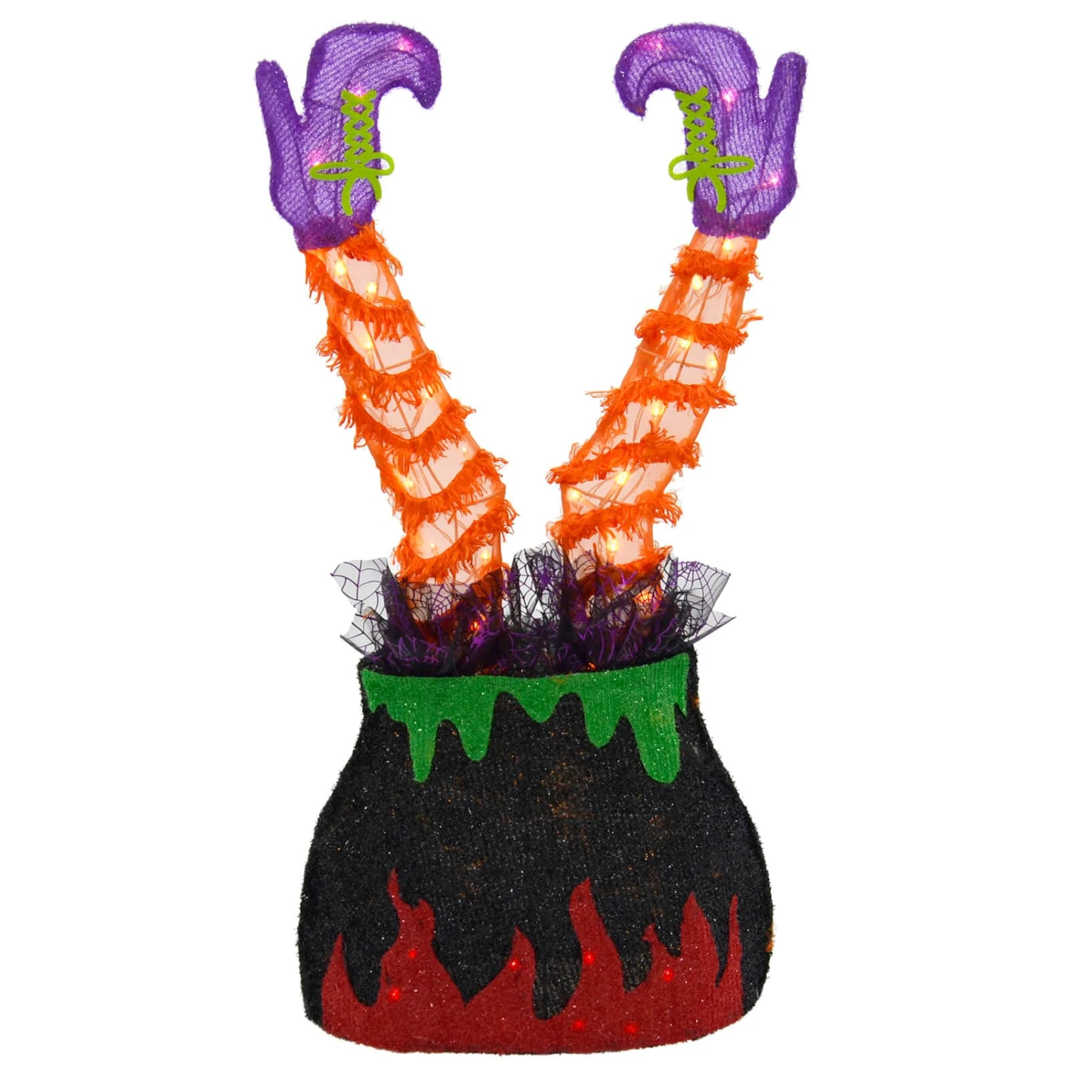 Light Up Witch Legs In Cauldron Halloween Decoration 72cm 4 Light Up Witch Legs In Cauldron Halloween Decoration 72cm - Image 2