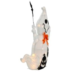 Light Up Ghost With Bat Halloween Decoration White LED 74cm -Halloween Supply Store XS7535 2 opt