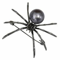 Halloween Door Bow Orange Black Net Diamante Spider Pin -Halloween Supply Store XS7576 4 opt