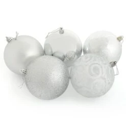 5 X 10cm Christmas Tree Baubles Swirl Matte Glitter Mirrored -Halloween Supply Store beeca5ae 1eea 4b1a b7c2 ada2c02455f0