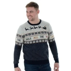 Mens Novelty Light Up Knitted Christmas Jumper Jingle All The Way