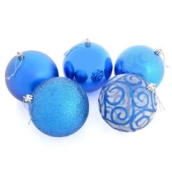 5 X 10cm Christmas Tree Baubles Swirl Matte Glitter Mirrored -Halloween Supply Store d9700bf6 f907 4476 acf4 6afd55c568fd