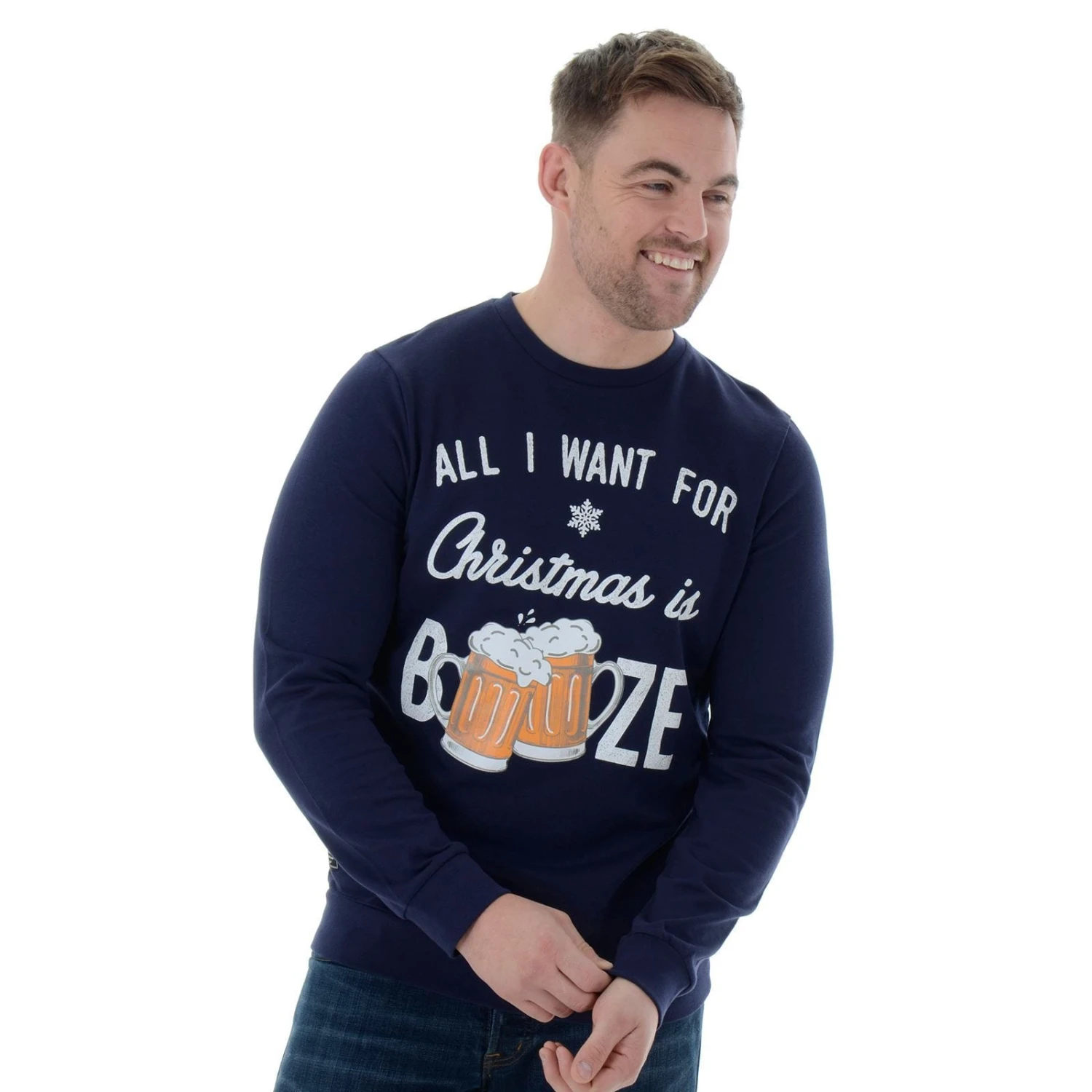Mens Novelty Christmas Jumper Sweatshirt All I Want Is Booze 6 Mens Novelty Christmas Jumper Sweatshirt All I Want Is Booze - Image 4