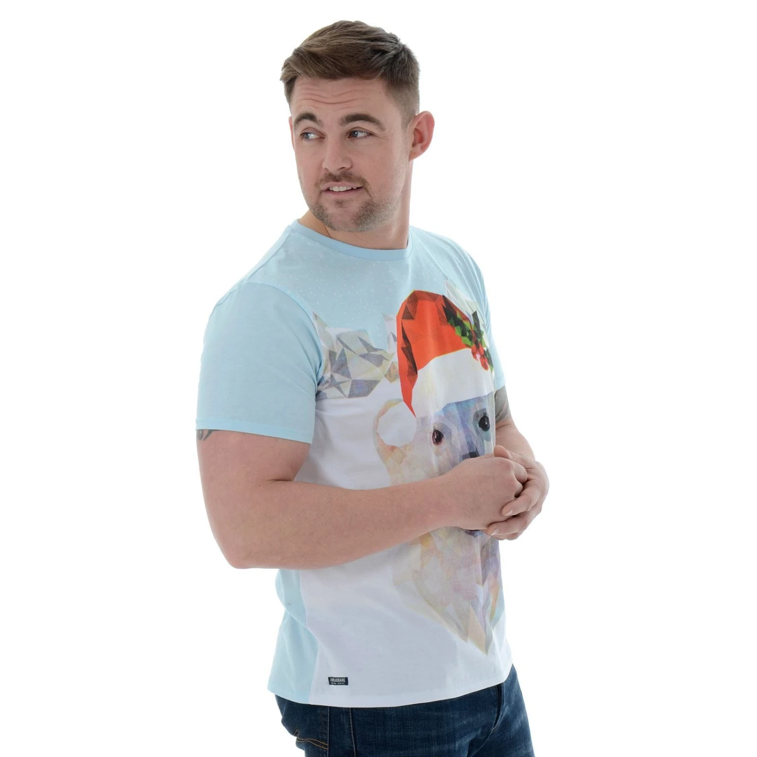 Mens Novelty Cotton Polar Bear Christmas T-Shirt Tee 4 Mens Novelty Cotton Polar Bear Christmas T-Shirt Tee - Image 2