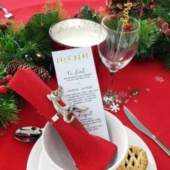 Set Of 4 Christmas Napkin Rings Silver Metal Table Decoration 15 Set Of 4 Christmas Napkin Rings Silver Metal Table Decoration -Halloween Supply Store red 5 1600 88106.1576748986.1100.1100