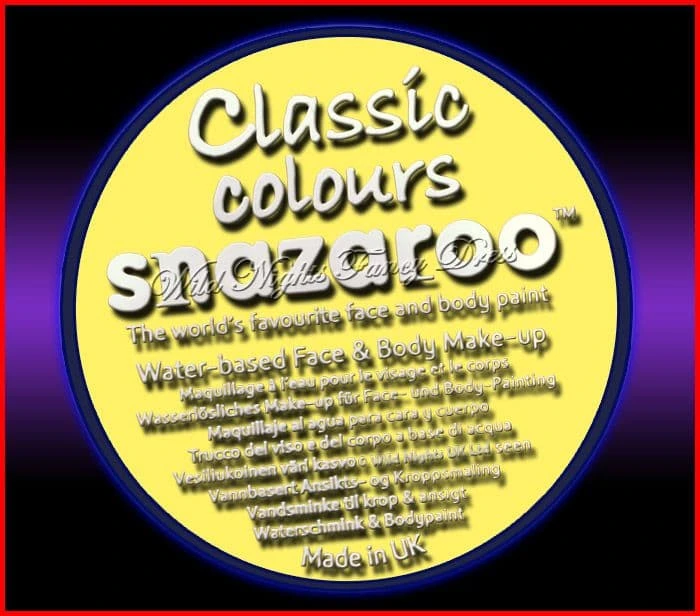SNAZAROO 50 FACE PAINT 18ML POT PALE YELLOW 3 SNAZAROO 50 FACE PAINT 18ML POT PALE YELLOW
