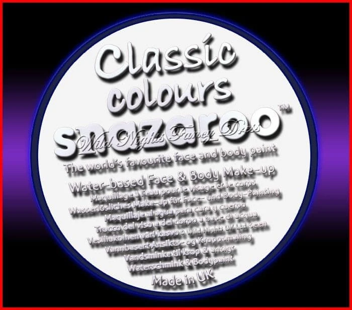 SNAZAROO 50 FACE PAINT 18ML POT WHITE 3 SNAZAROO 50 FACE PAINT 18ML POT WHITE