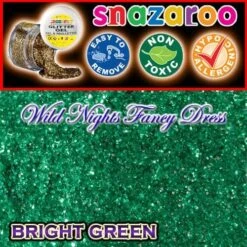 SNAZAROO FACE PAINT GLITTER GEL BRIGHT GREEN 12ML TUB