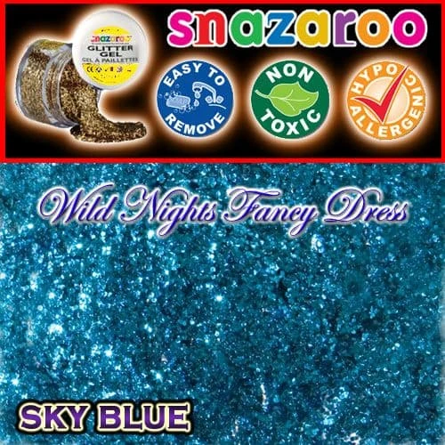 SNAZAROO FACE PAINT GLITTER GEL SKY BLUE 12ML TUB 3 SNAZAROO FACE PAINT GLITTER GEL SKY BLUE 12ML TUB
