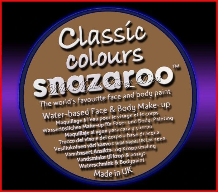 SNAZAROO PROFESSIONAL FACE PAINT 30ML TUB BEIGE BROWN 3 SNAZAROO PROFESSIONAL FACE PAINT 30ML TUB BEIGE BROWN
