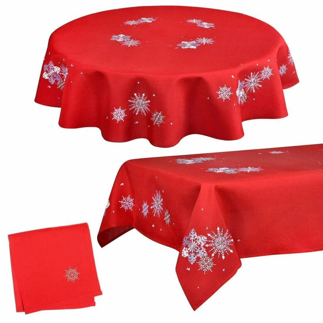 Fabric Christmas Tablecloths Table Covers / Napkins 6 Fabric Christmas Tablecloths Table Covers / Napkins - Image 4