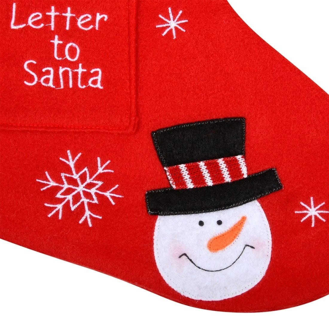 43cm Red Fleece Letter To Santa Snowman Christmas Stocking 5 43cm Red Fleece Letter To Santa Snowman Christmas Stocking - Image 3