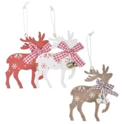 Set Of 6 Reindeer Christmas Tree Decorations Wooden Boxed -Halloween Supply Store xs4518 master 1600 1 93509.1499422439.1100.1100