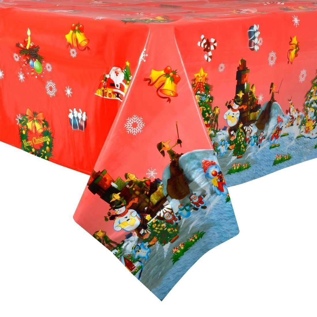 Red Christmas Trees Large Tablecloth Wipe Clean PVC Vinyl Table Cover 3 Red Christmas Trees Large Tablecloth Wipe Clean PVC Vinyl Table Cover