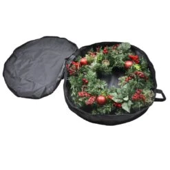 Christmas Wreath Round Storage Bag 61cm High Quality Black -Halloween Supply Store xs4870 1600 2 opt 57961.1597134454.1100.1100